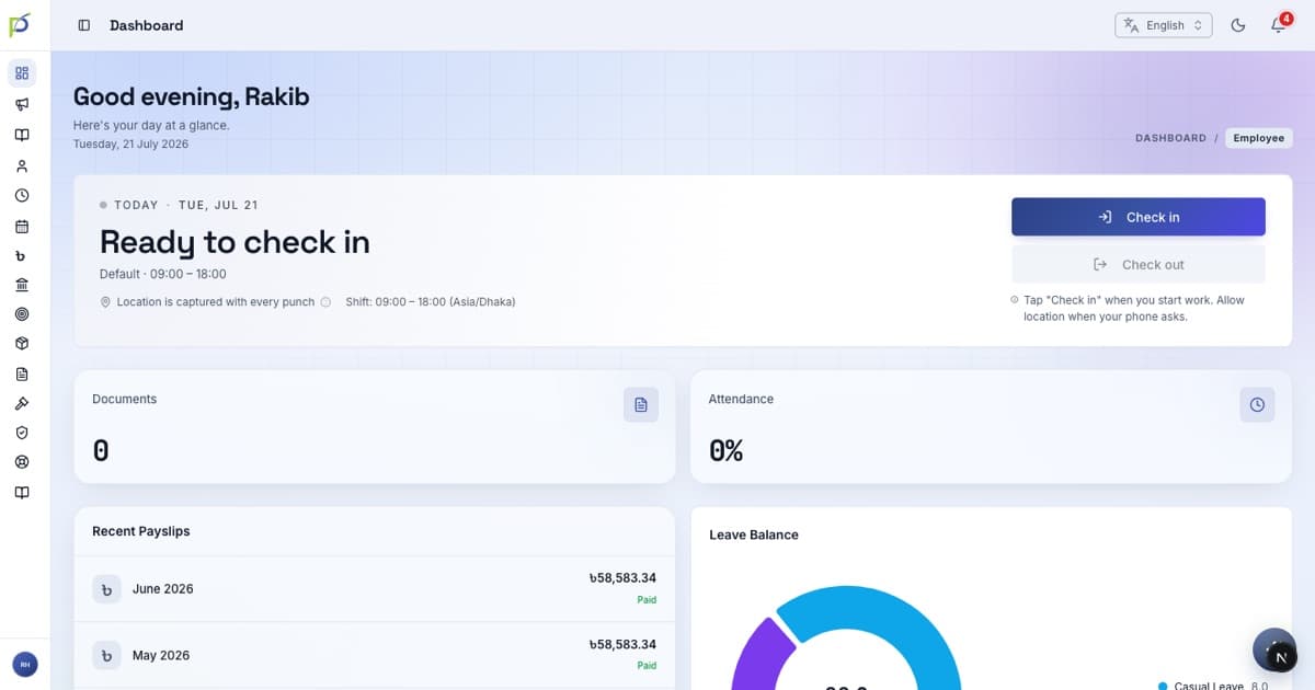 Dashboard screenshot